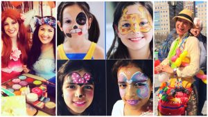 corporate event face painters balloon artists face painting facepainter Balloonist NYC company kids day promotional event Halloween Holiday Christmas Midtown FiDi Soho Tribeca Wall St. Union Square UWS UES Chelsea Times Square Hudson Yards Brooklyn NJ Hoboken