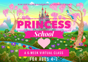 A virtual class taught by one of your favorite princesses! Learn princess etiquette, dance, music, magic and more!